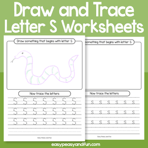 Draw And Trace Letter S Worksheets