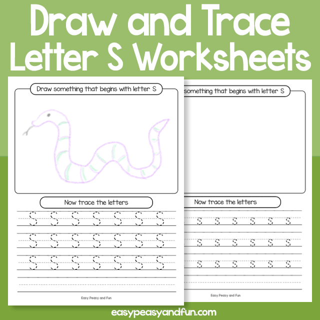 Draw And Trace Letter S Worksheets