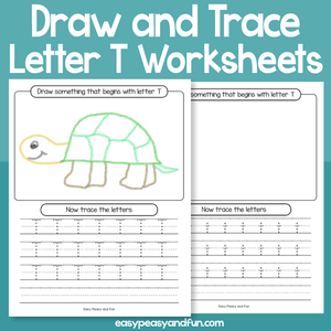 Draw And Trace Letter T Worksheets