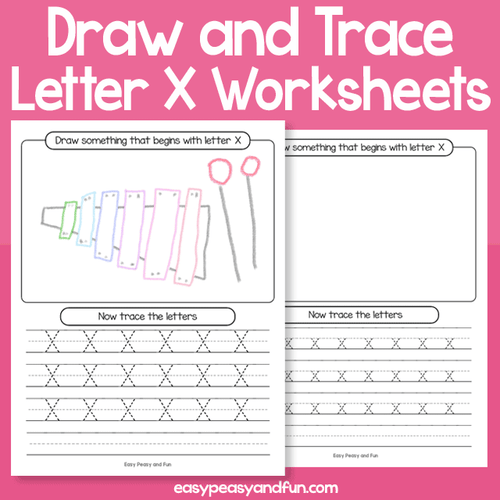 Draw And Trace Letter X Worksheets