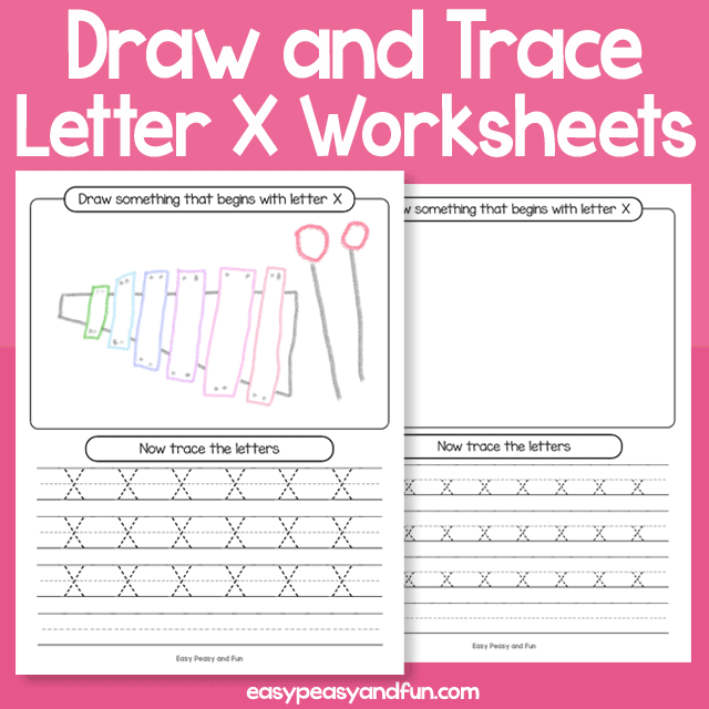 Draw And Trace Letter X Worksheets