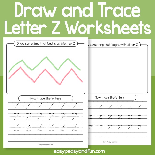 Draw And Trace Letter Z Worksheets