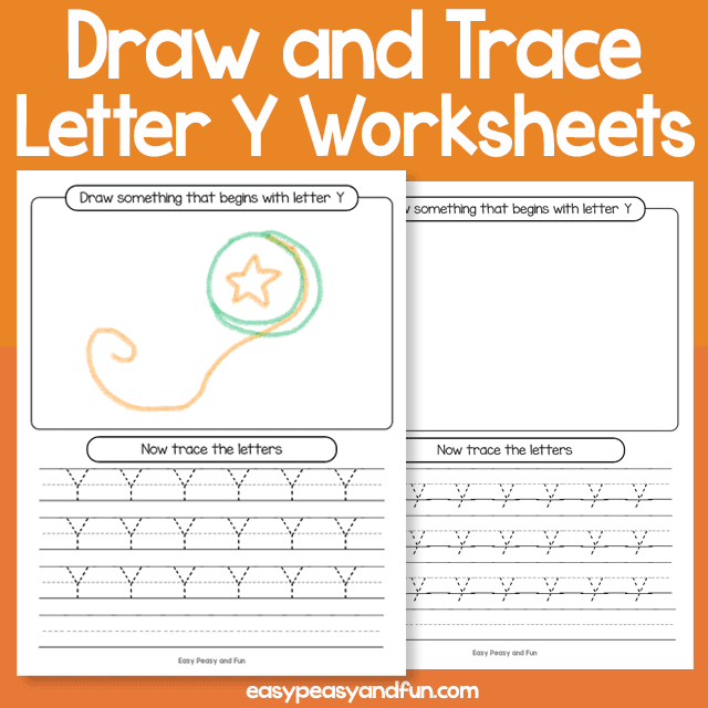 Draw And Trace Letter Y Worksheets