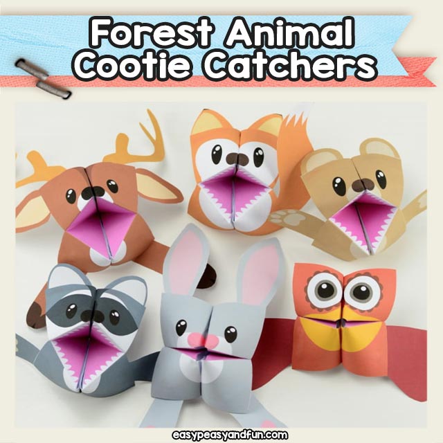 Forest Animal Fortune Tellers – Origami Cootie Catchers