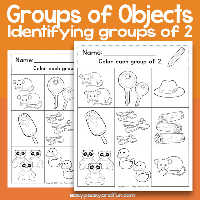 Counting Groups Of Objects Worksheets – Two
