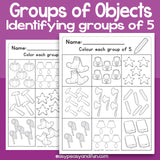 Counting Groups Of Objects Worksheets – Five