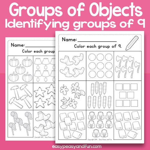 Counting Groups Of Objects Worksheets – Nine