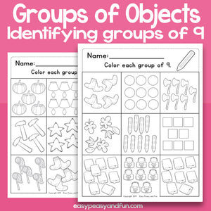 Counting Groups Of Objects Worksheets – Nine