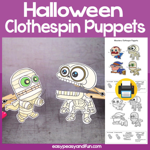 Halloween Monsters Clothespin Puppets