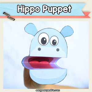 Hippo Puppet Printable