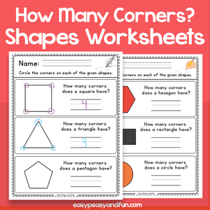 How Many Corners Does A Shape Have Worksheets