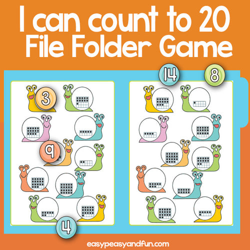 I Can Count To 20 File Folder Game