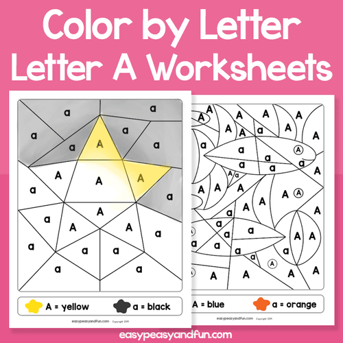 Letter A Color By Letter Worksheets