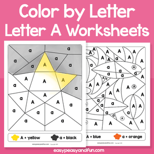 Letter A Color By Letter Worksheets