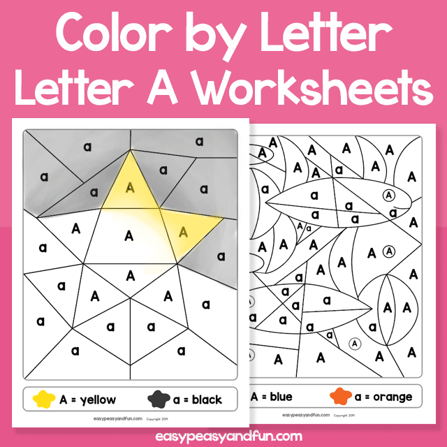 Letter A Color By Letter Worksheets