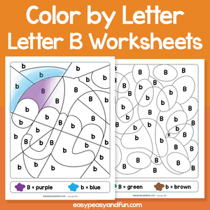 Letter B Color By Letter Worksheets