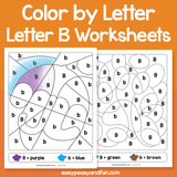 Letter B Color By Letter Worksheets
