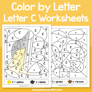 Letter C Color By Letter Worksheets