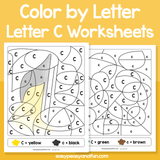Letter C Color By Letter Worksheets