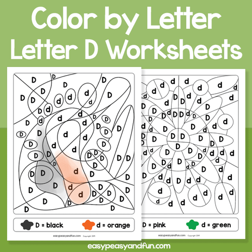Letter D Color By Letter Worksheets