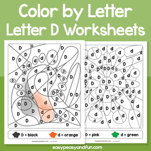 Letter D Color By Letter Worksheets