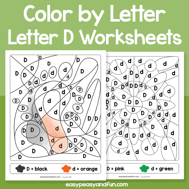 Letter D Color By Letter Worksheets