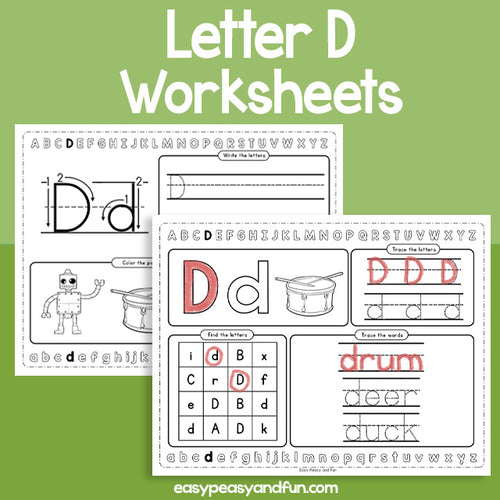 Review The Letter D Worksheets