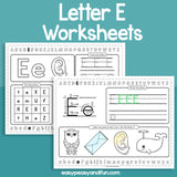 Review The Letter E Worksheets