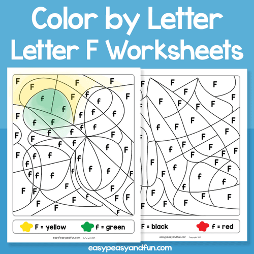 Letter F Color By Letter Worksheets