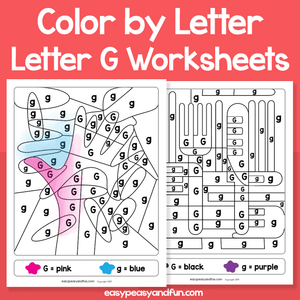 Letter G Color By Letter Worksheets