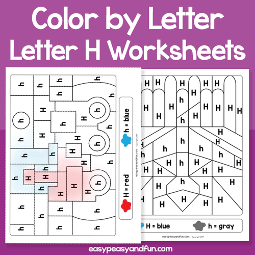Letter H Color By Letter Worksheets