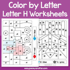Letter H Color By Letter Worksheets