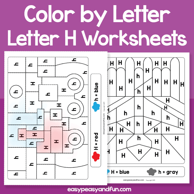 Letter H Color By Letter Worksheets