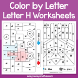 Letter H Color By Letter Worksheets