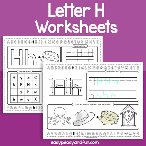 Review The Letter H Worksheets