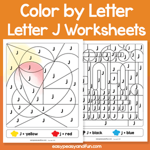Letter J Color By Letter Worksheets