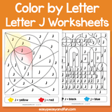 Letter J Color By Letter Worksheets