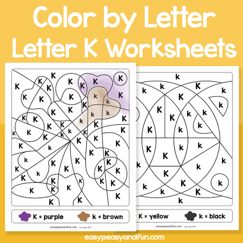 Letter K Color By Letter Worksheets