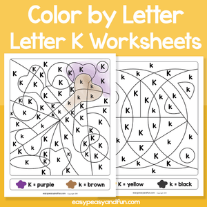 Letter K Color By Letter Worksheets