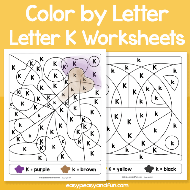 Letter K Color By Letter Worksheets
