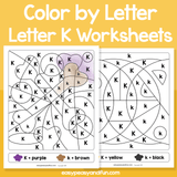 Letter K Color By Letter Worksheets
