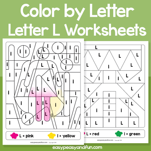 Letter L Color By Letter Worksheets