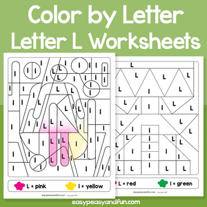 Letter L Color By Letter Worksheets