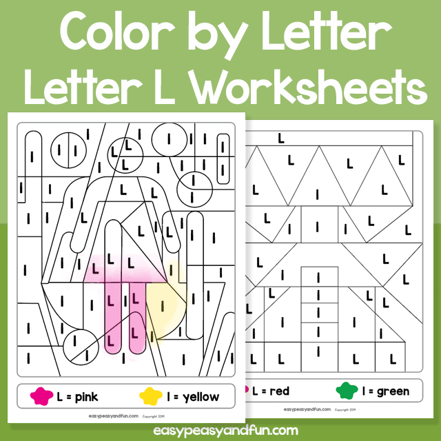 Letter L Color By Letter Worksheets