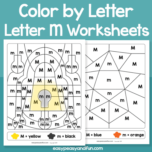 Letter M Color By Letter Worksheets