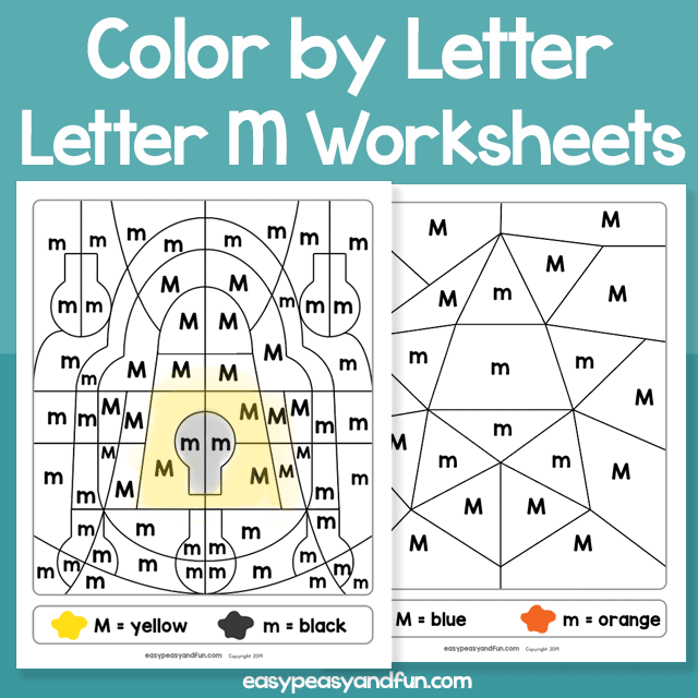 Letter M Color By Letter Worksheets