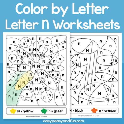 Letter N Color By Letter Worksheets