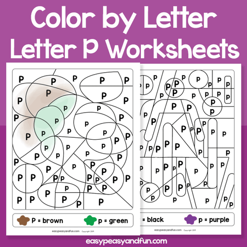 Letter P Color By Letter Worksheets