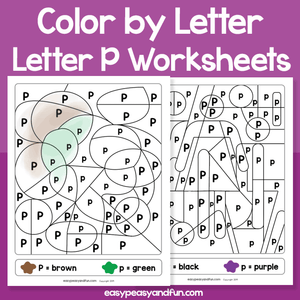 Letter P Color By Letter Worksheets