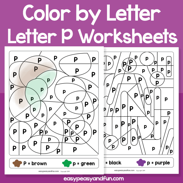 Letter P Color By Letter Worksheets